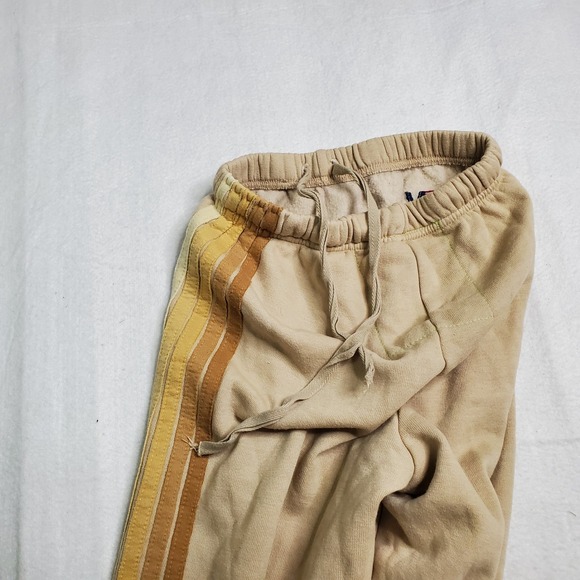 Aviator Nation Womens Sweatpants Tan 5 Stripe Ombre Joggers Soft Cozy Size XS - Picture 5 of 6